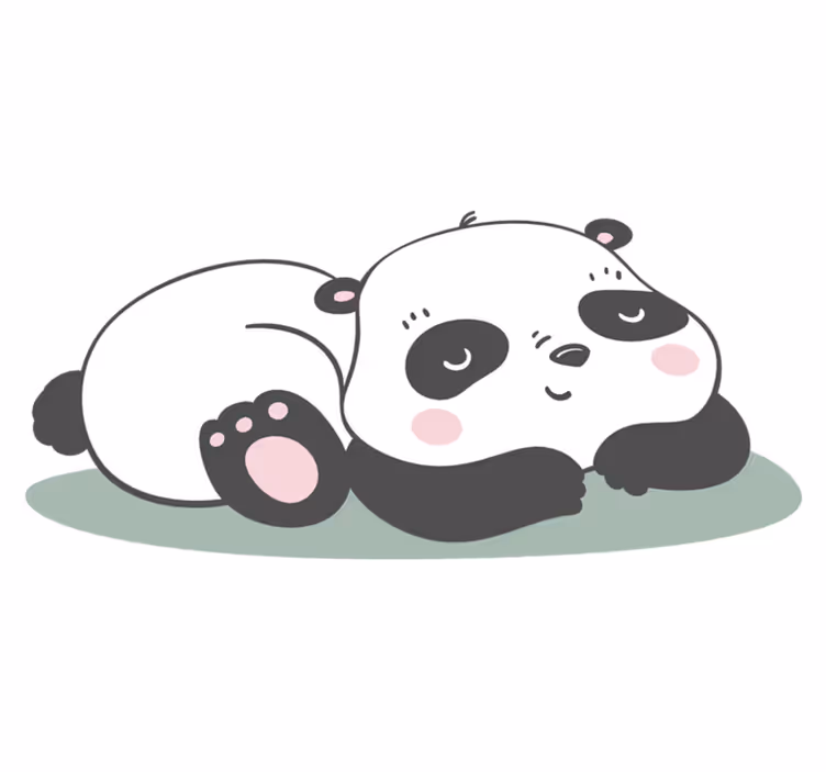 Tapis vinyle animal illustration panda - TenStickers