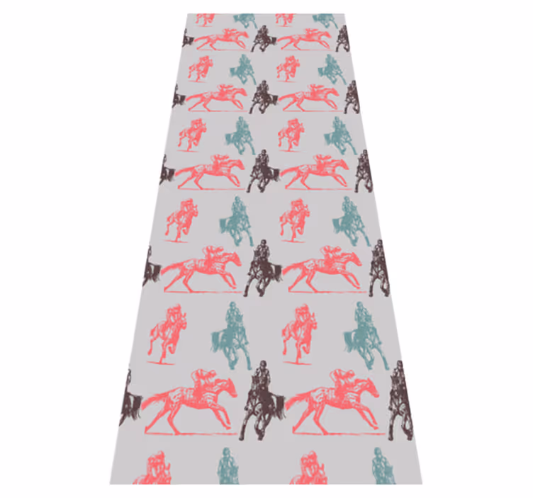 Tapis vinyle animal motif chevaux sur fond gris - TenStickers