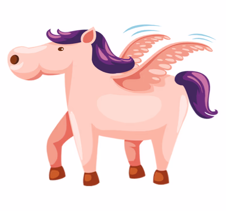 Tapis vinyle animal poney ailé mignon - TenStickers