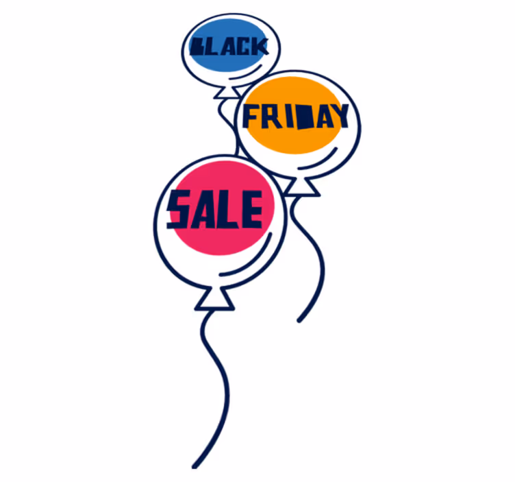 Tapis vinyle black friday ballons aériens colorés - TenStickers