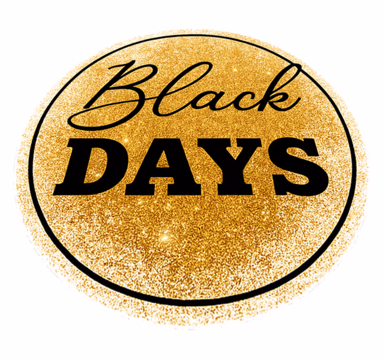 Tapis vinyle black friday blanc et or "jours noirs" - TenStickers
