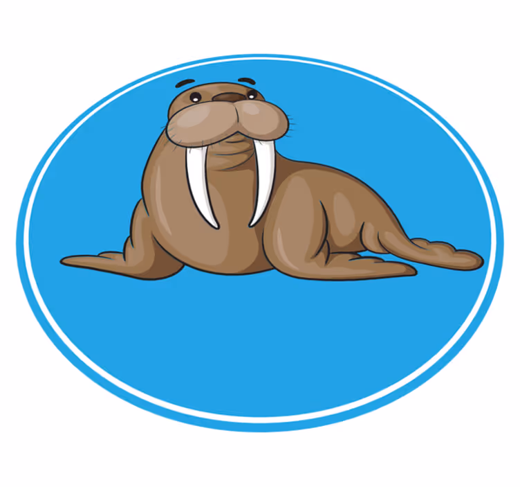 Tapis vinyle animal personnage de morse mignon - TenStickers