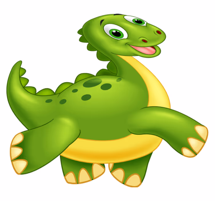 Tapis vinyle animal dinosaure vert mignon - TenStickers