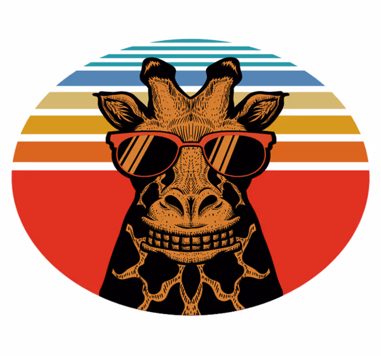 Tapis vinyle animal girafe aux lunettes stylées - TenStickers