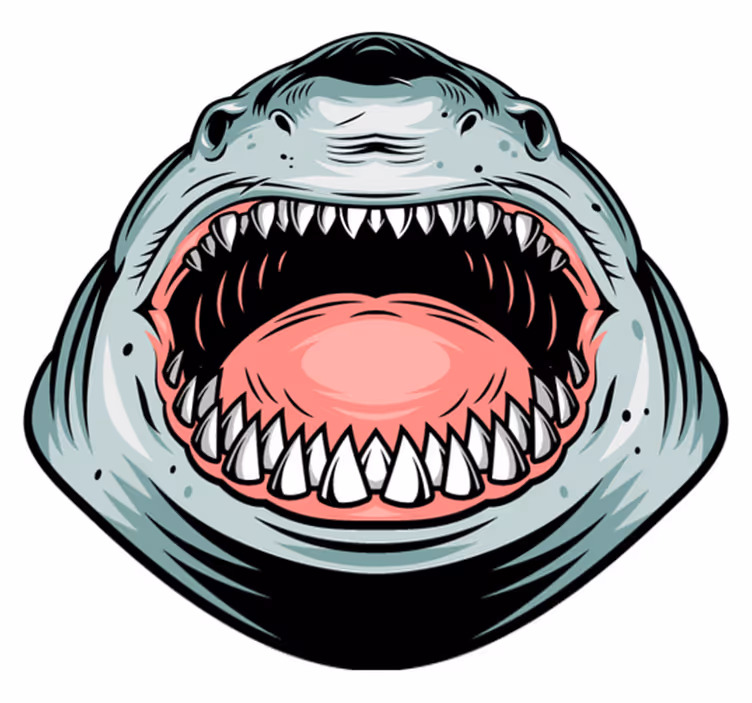 Tapis vinyle animal tête de requin féroce - TenStickers