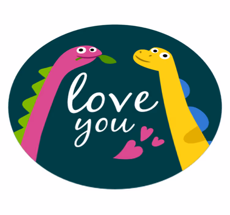 Tapis vinyle animal dinosaure je t'aime - TenStickers