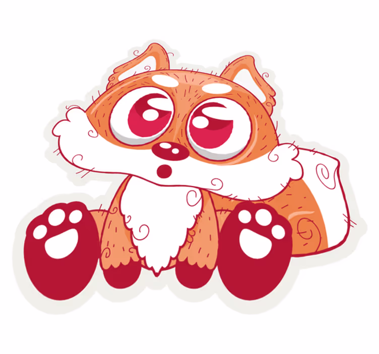 Tapis vinyle animal renard mignon en anime - TenStickers