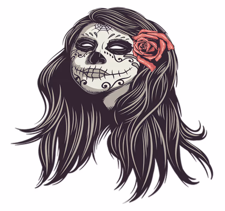 Tapis vinyle halloween fille du jour des morts - TenStickers