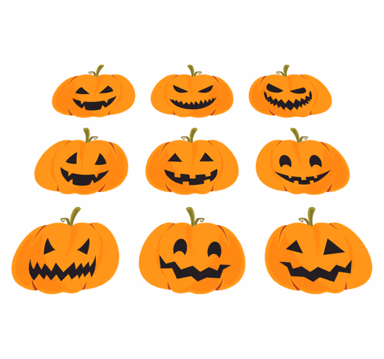 Tapis vinyle halloween ensemble de citrouilles - TenStickers