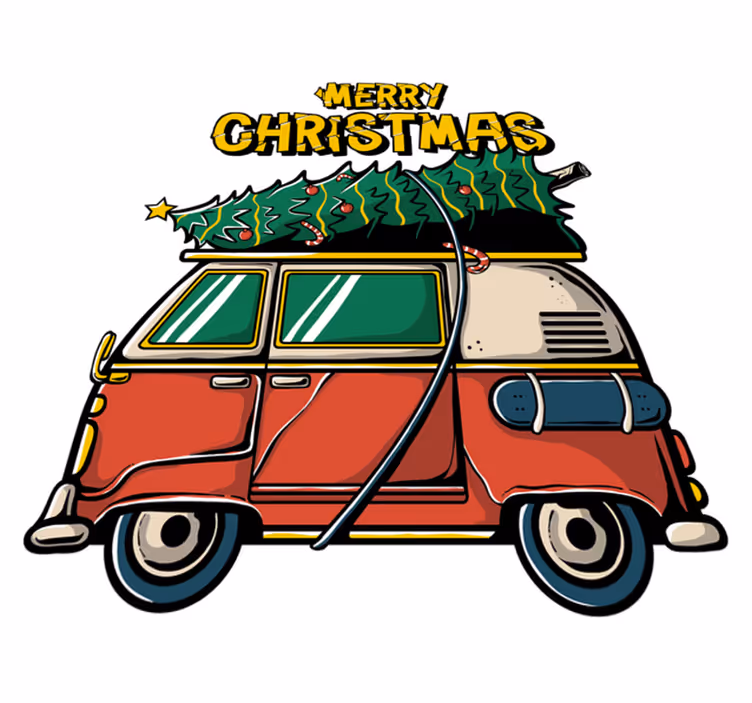 Tapis vinyle noël voiture du père noël - TenStickers