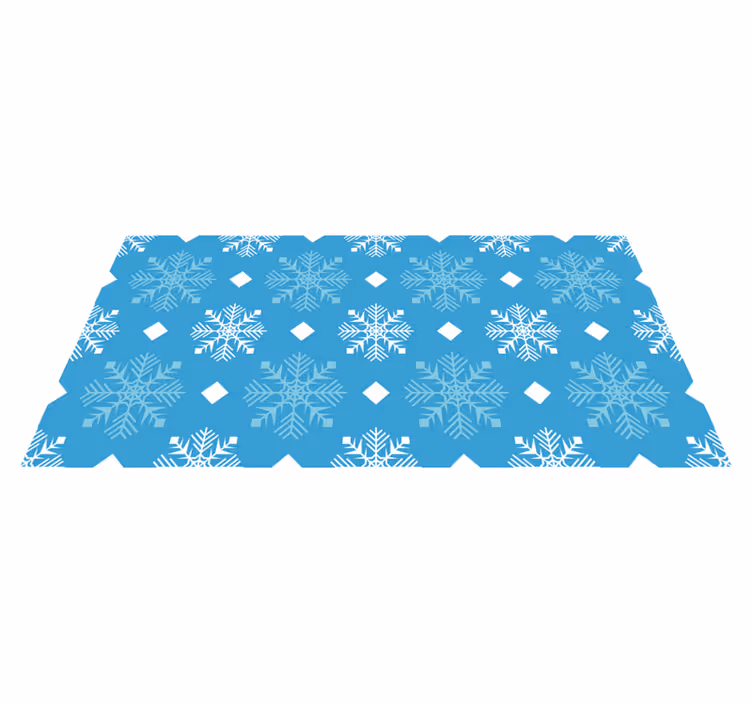 Tapis vinyle noël flocons de neige tons bleus - TenStickers