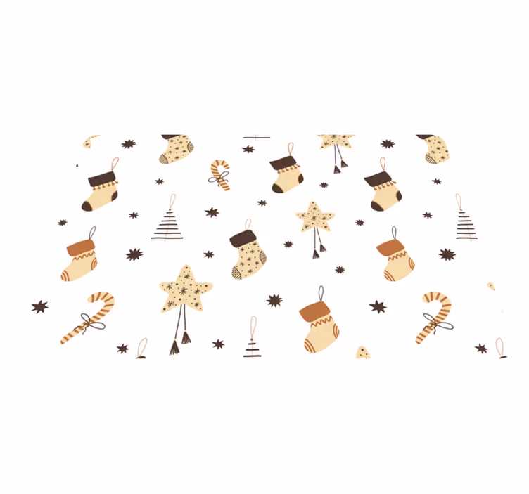 Tapis vinyle noël motif paillettes cadeaux - TenStickers
