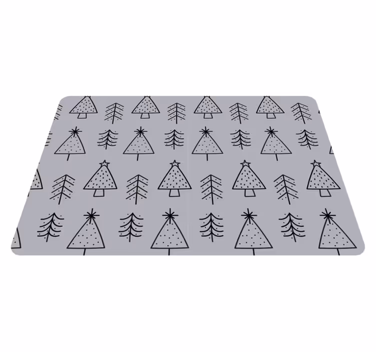 Tapis vinyle noël arbres de noël à motifs - TenStickers