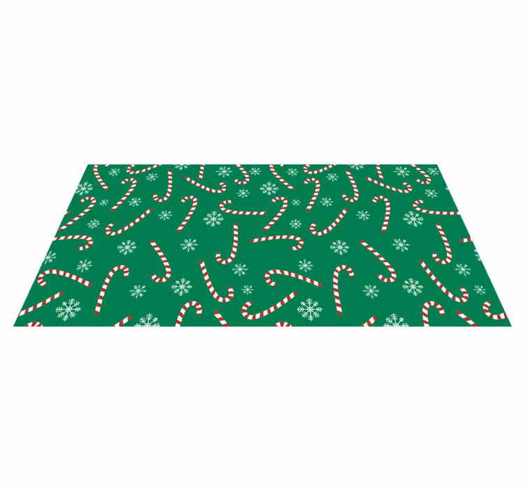 Tapis vinyle noël motif canne en sucre - TenStickers
