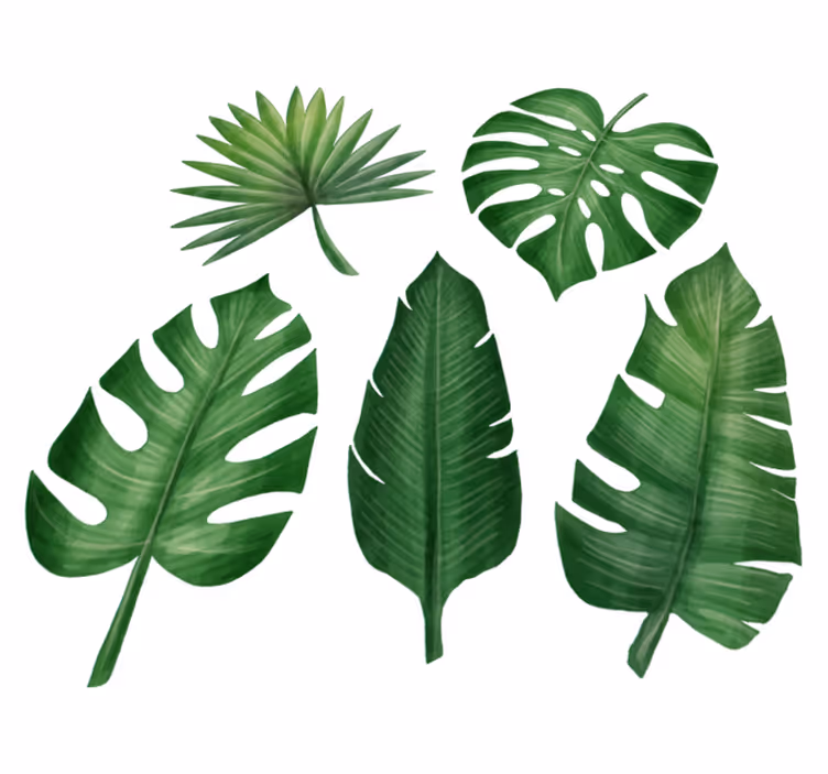 Tapis vinyle fleurs et plantes feuillage tropical réaliste - TenStickers