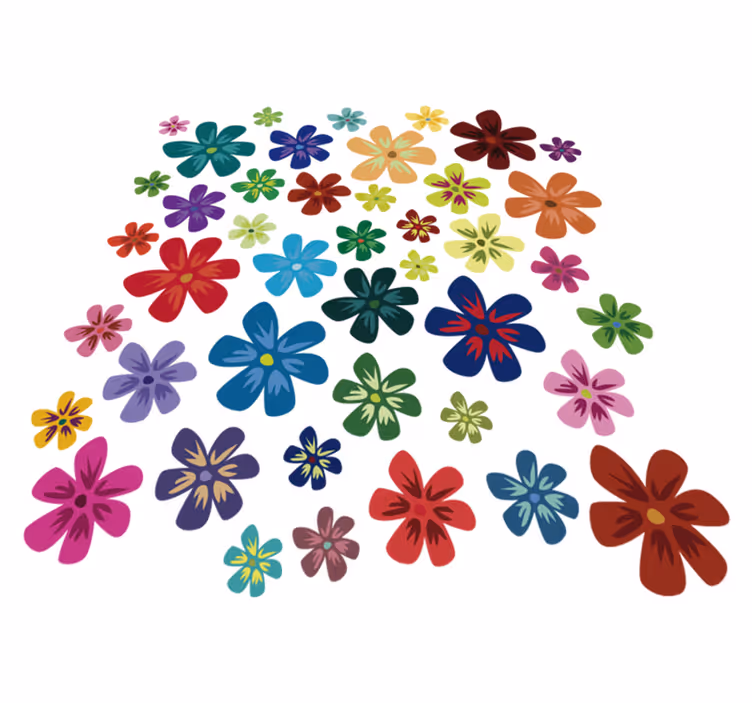 Tapis vinyle fleurs et plantes multicolores - TenStickers