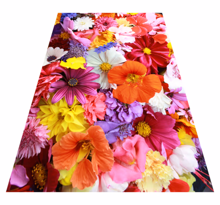 Tapis vinyle fleurs et plantes aux fleurs colorées - TenStickers