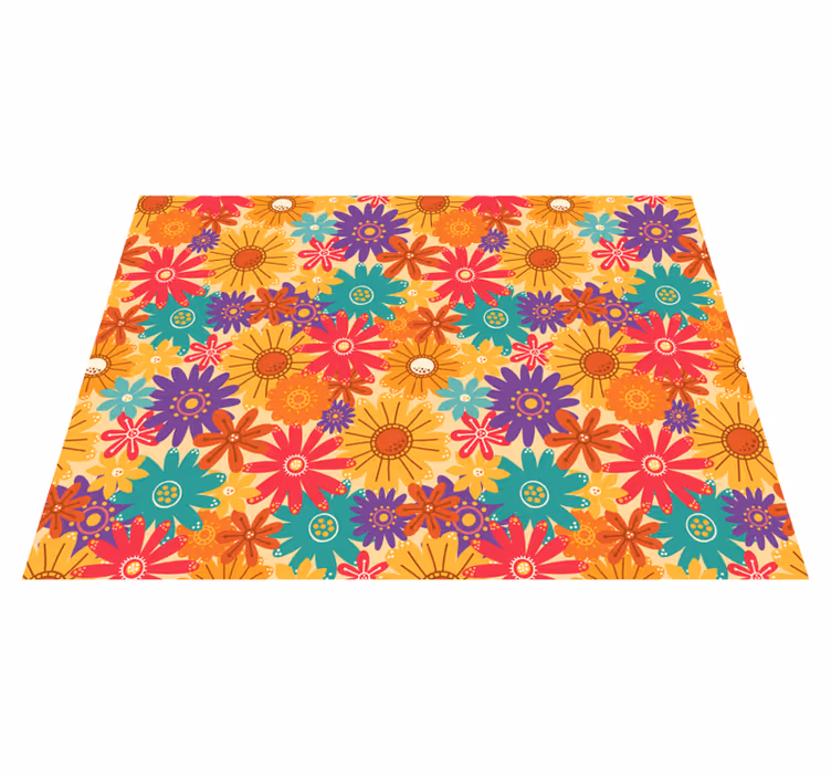 Tapis vinyle fleurs et plantes bouquet de fleurs - TenStickers