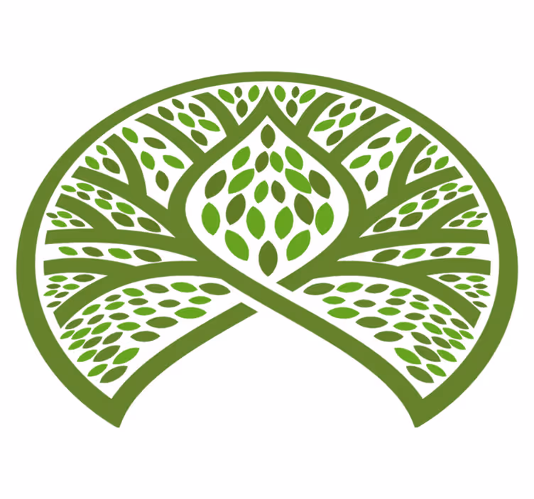 Tapis vinyle fleurs et plantes Écusson nature feuillue - TenStickers