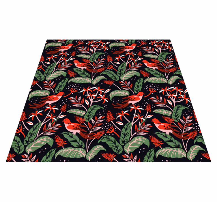 Tapis vinyle fleurs et plantes concept floral tropical - TenStickers