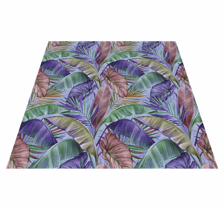 Tapis vinyle fleurs et plantes idée feuille tropicale - TenStickers
