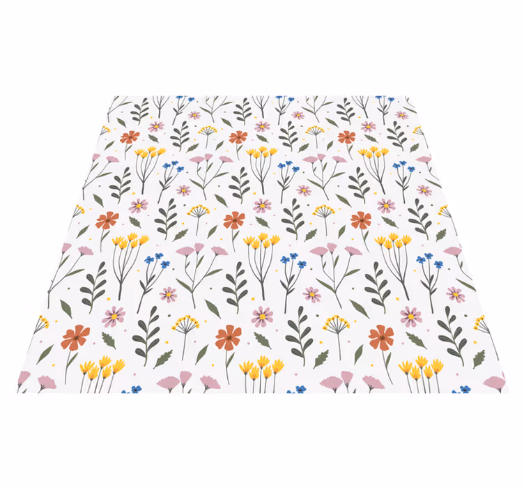 Tapis vinyle fleurs et plantes motif fleurs multicolores - TenStickers