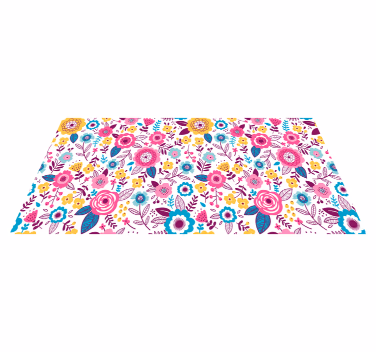 Tapis vinyle fleurs et plantes fleurs roses kallax - TenStickers