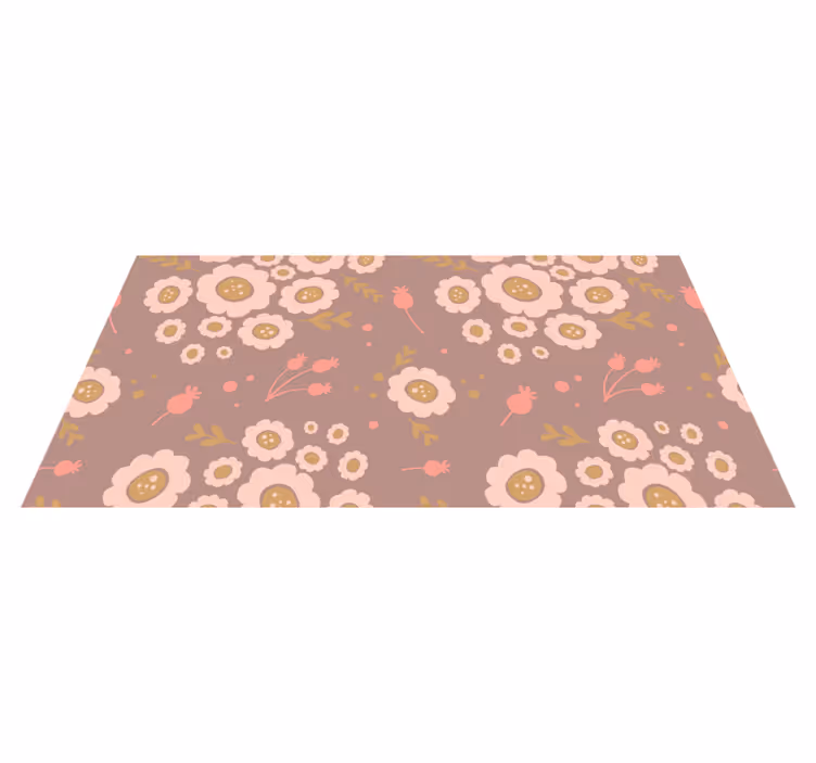 Tapis vinyle fleurs et plantes motif pastel - TenStickers