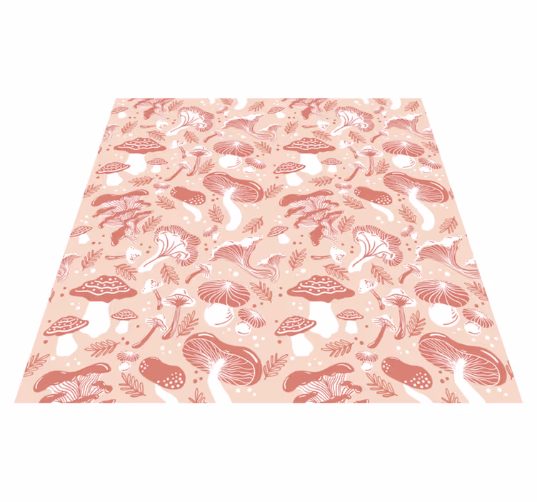 Tapis vinyle fleurs et plantes champignons de forêt - TenStickers