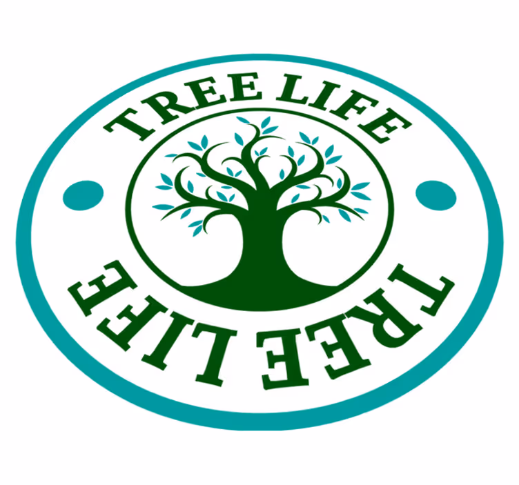 Tapis vinyle fleurs et plantes logo arbre de vie vert - TenStickers