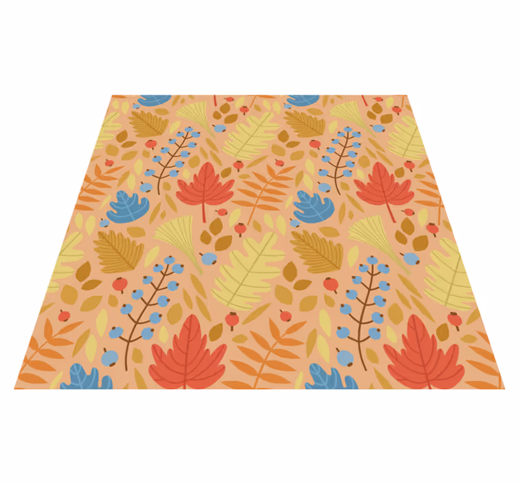Tapis vinyle fleurs et plantes design feuilles d'automne - TenStickers