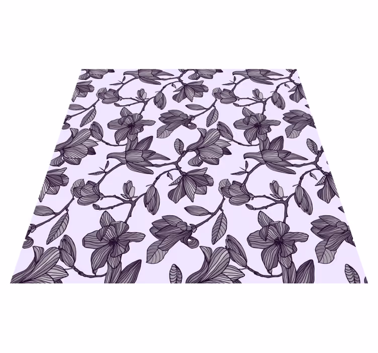 Tapis vinyle fleurs et plantes design magnolia mignon - TenStickers