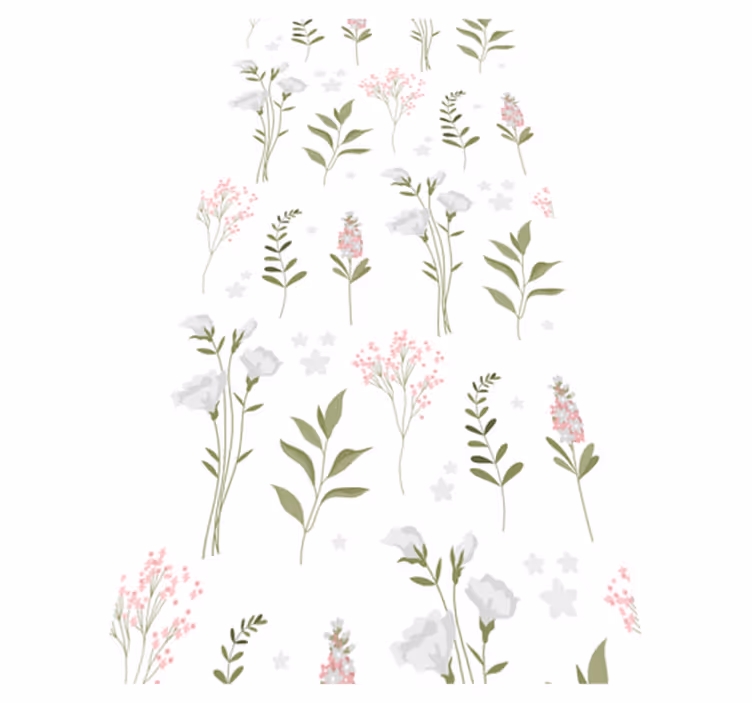 Tapis vinyle fleurs et plantes motif floral minimaliste - TenStickers