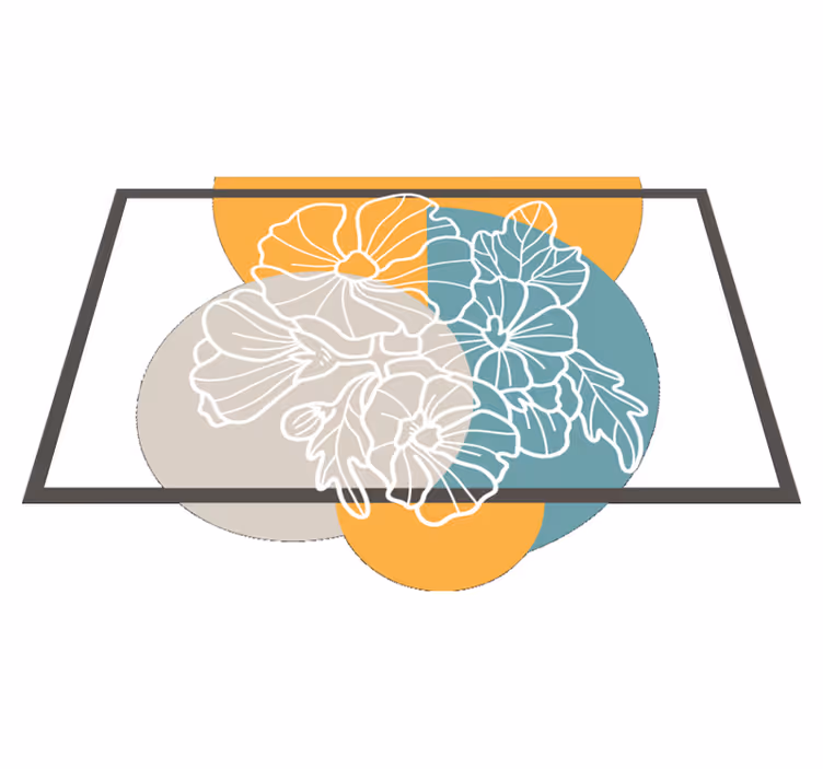 Tapis vinyle fleurs et plantes rectangle mignon minimaliste - TenStickers