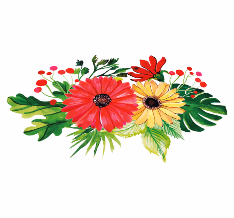 Tapis vinyle fleurs et plantes design horizontal élégant - TenStickers
