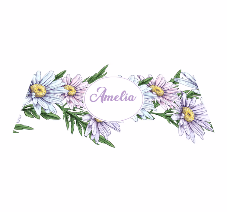 Tapis vinyle fleurs et plantes design marguerite nom - TenStickers