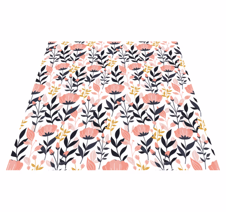 Tapis vinyle fleurs et plantes fleurs roses - TenStickers
