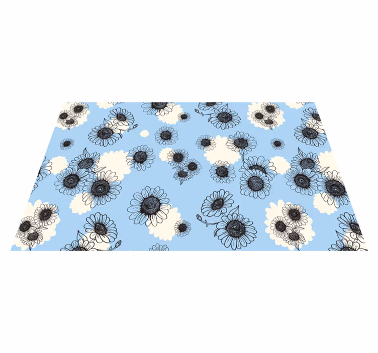 Tapis vinyle fleurs et plantes motif marguerites moderne - TenStickers