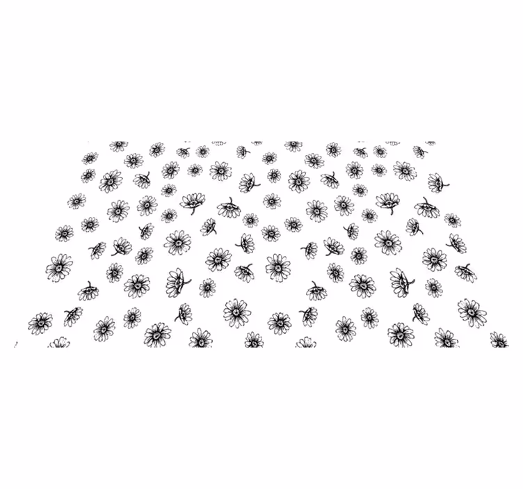 Tapis vinyle fleurs et plantes marguerites outline - TenStickers