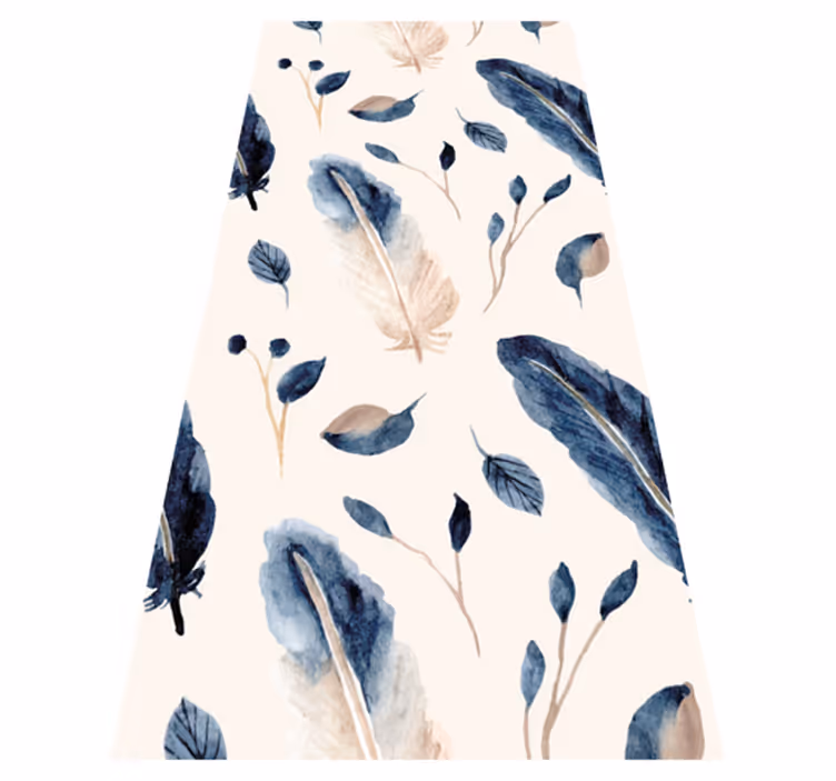 Tapis vinyle fleurs et plantes feuilles et plumes - TenStickers