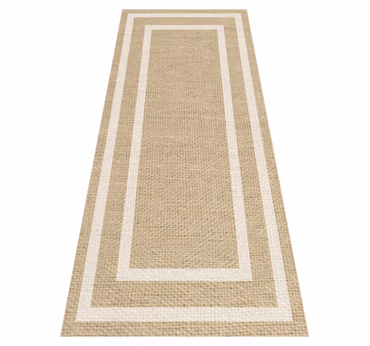 Tapis vinyle minimaliste texture tissée naturelle beige - TenStickers