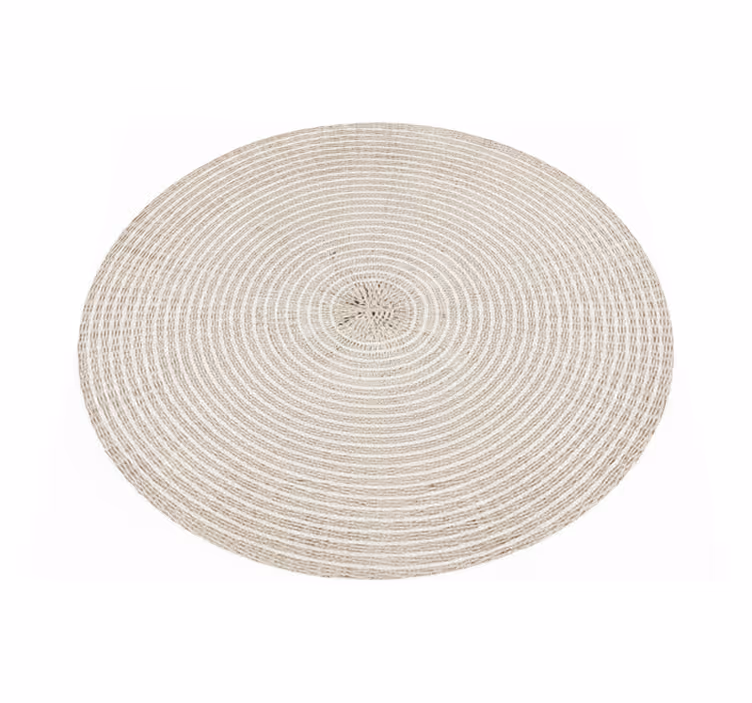 Tapis vinyle minimaliste spirale tissée crème circulaire - TenStickers