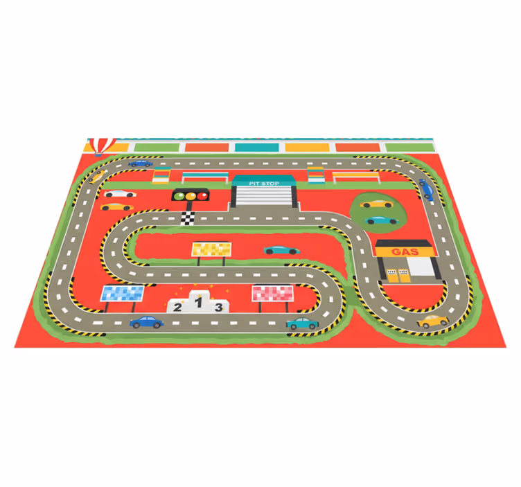 Tapis vinyle route circuit de course coloré - TenStickers