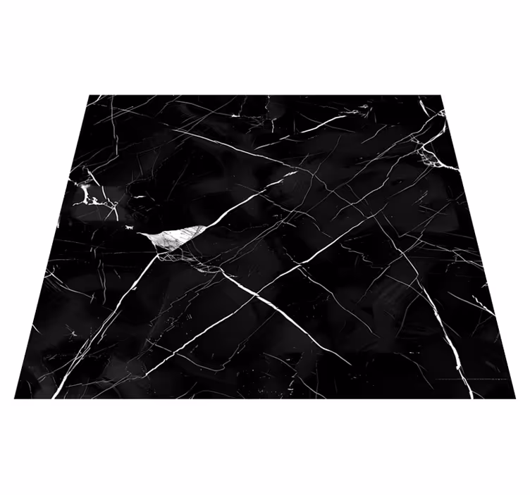 Tapis vinyle salle à manger marbre noir pour table - TenStickers