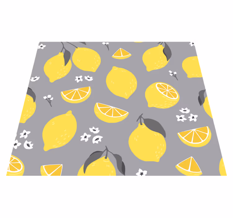 Tapis vinyle cuisine citron tropical - TenStickers