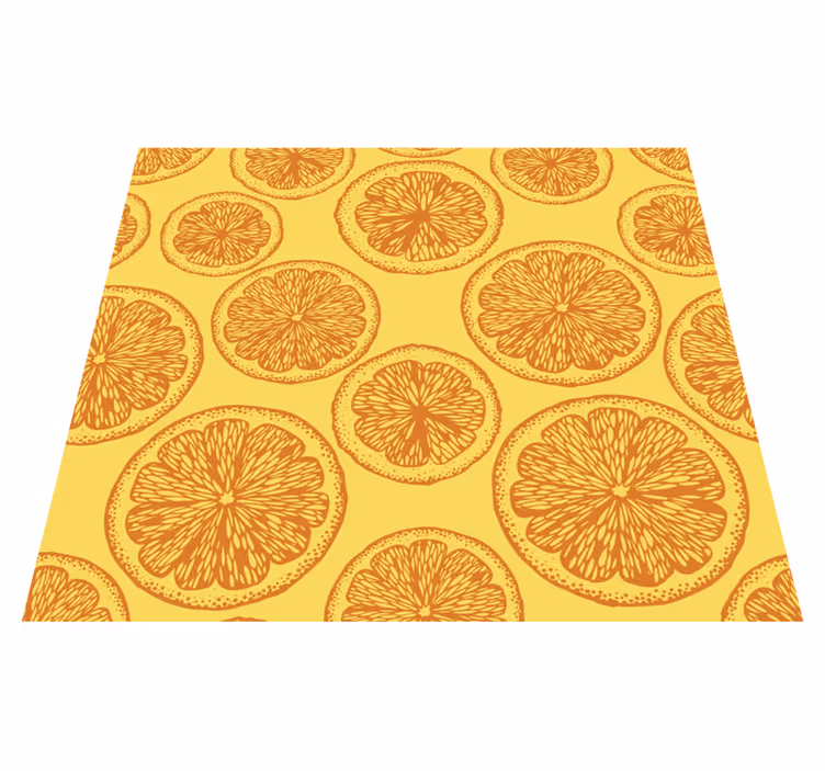 Tapis vinyle cuisine motif dessiné à la main orange - TenStickers