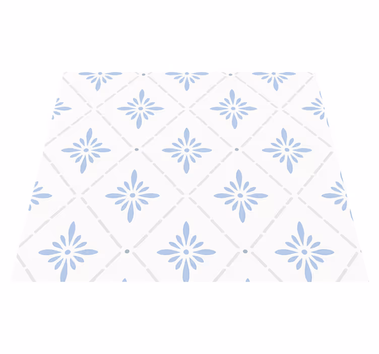 Tapis vinyle cuisine carreaux losanges bleus - TenStickers