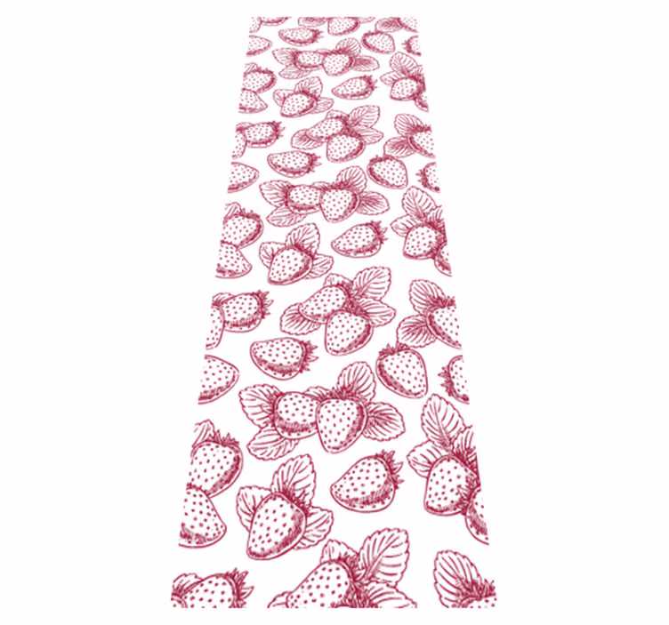 Tapis vinyle cuisine motif fraises mignon sans couture - TenStickers