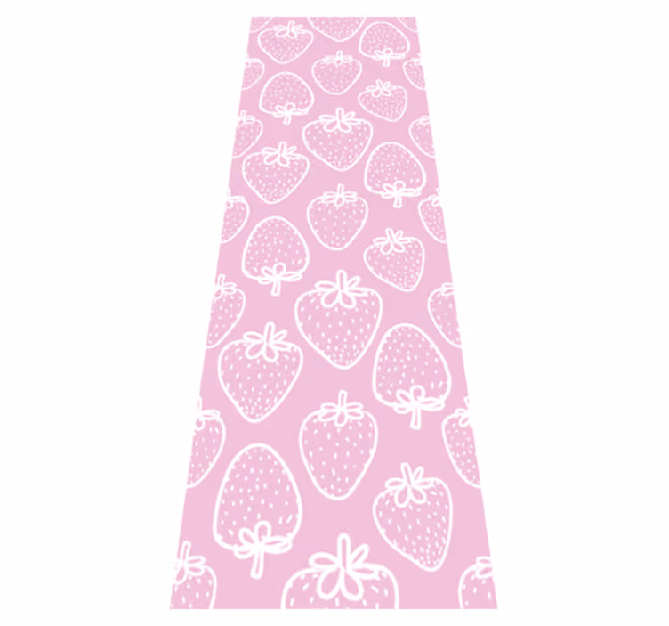 Tapis vinyle cuisine motif fraises roses sans fin - TenStickers