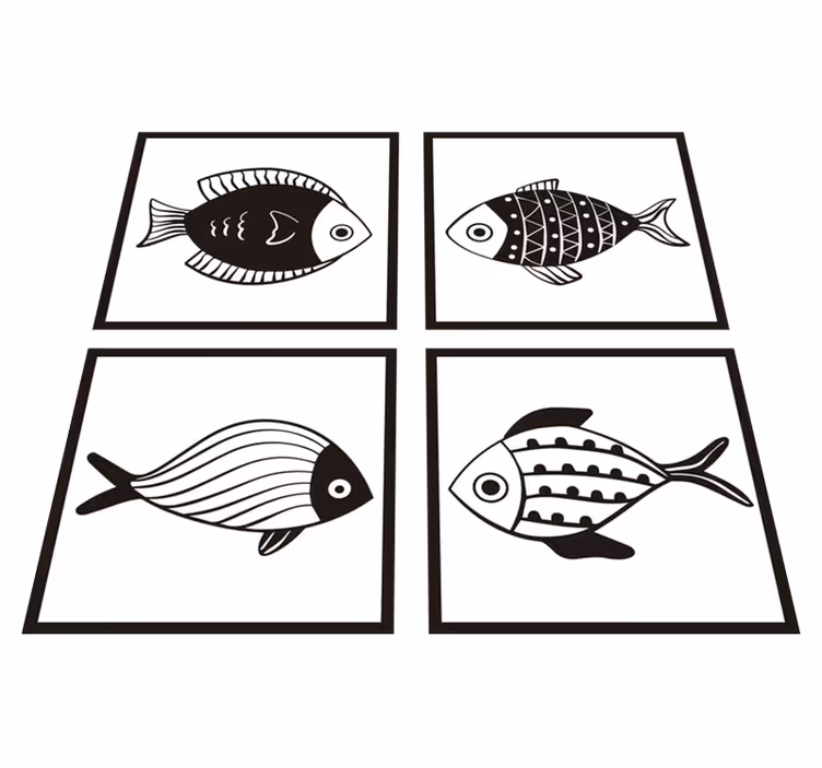 Tapis vinyle salle de bain motifs de poissons magnifiques - TenStickers